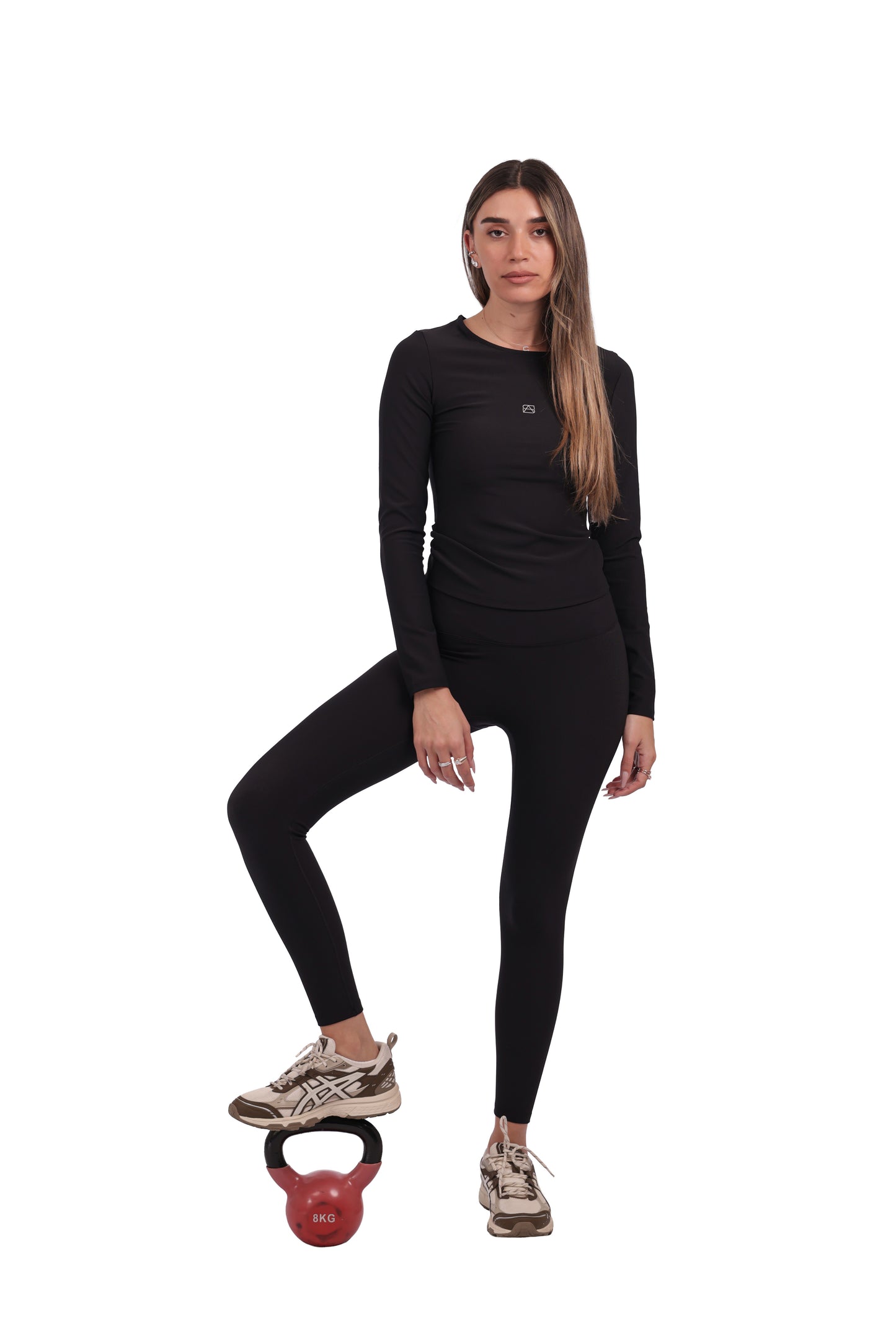 Long-Sleeve Ribbed Active Top & Seamless Leggings Set