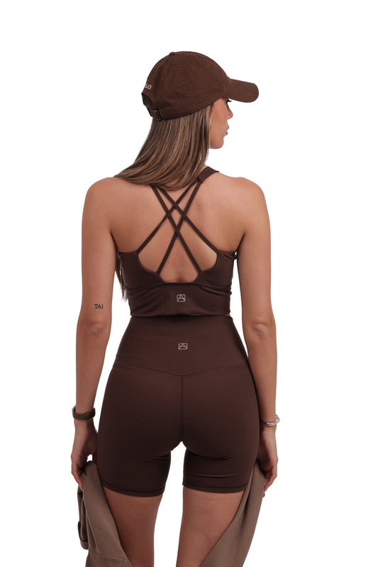 Cross-Back Sports Bra & Seamless Hot Shorts Active Set