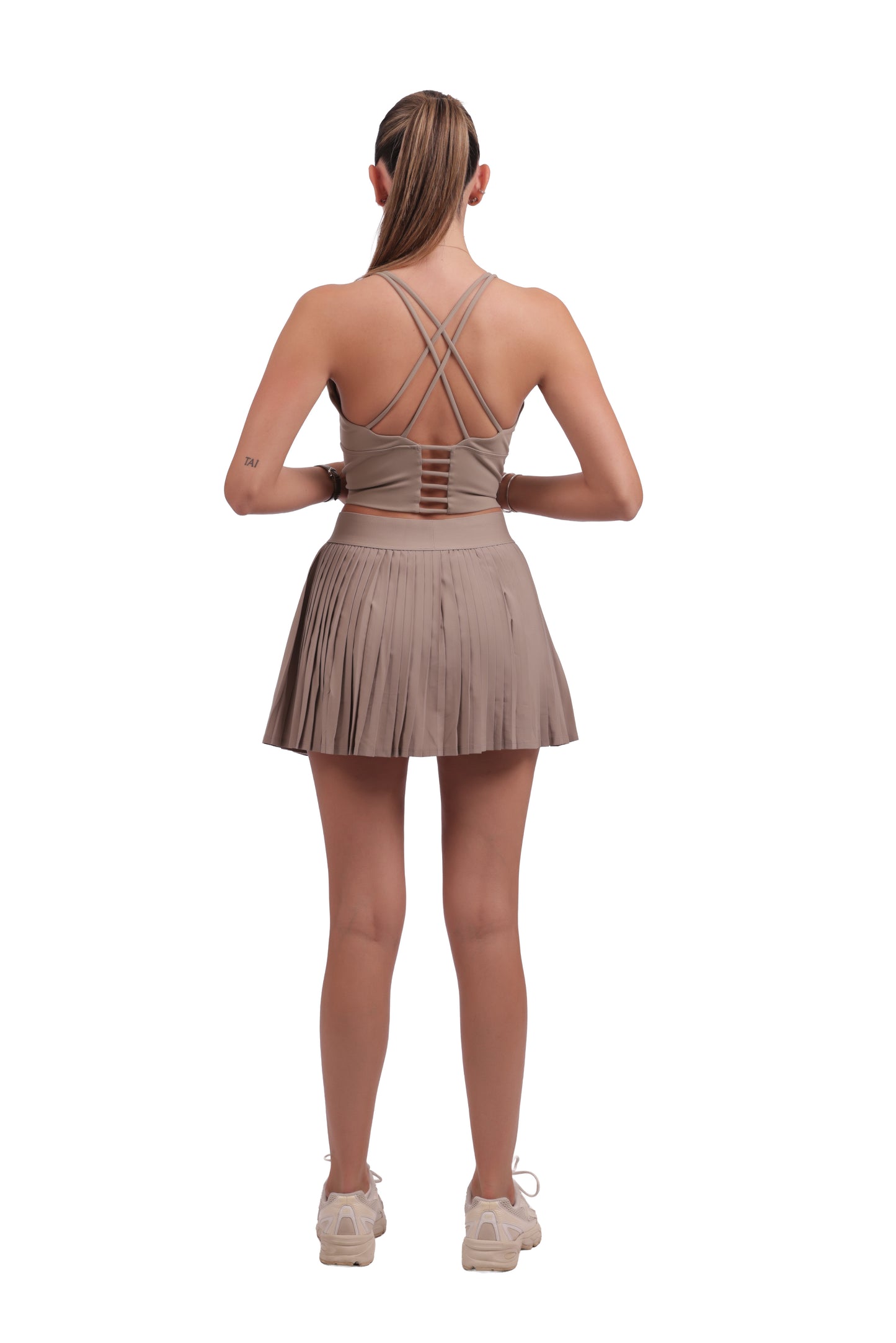 Longline Sport Bra & Pleated 2-in-1 Tennis Skirt Set