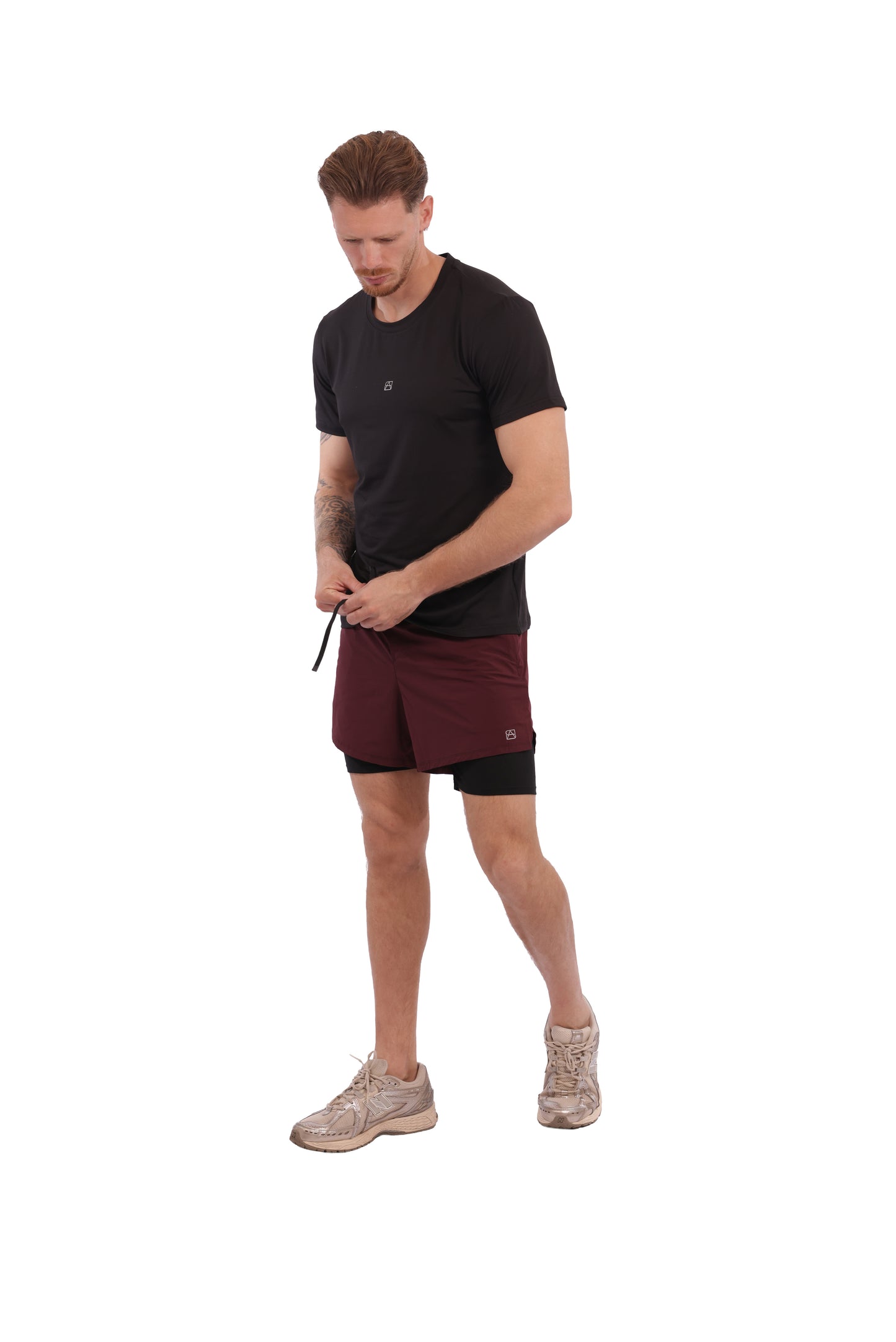 מכנסיים קצרים של גברים לאימון  2 ב-1