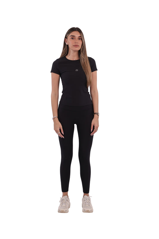 Ribbed Sports Shirt & Seamless Leggings Active Set
