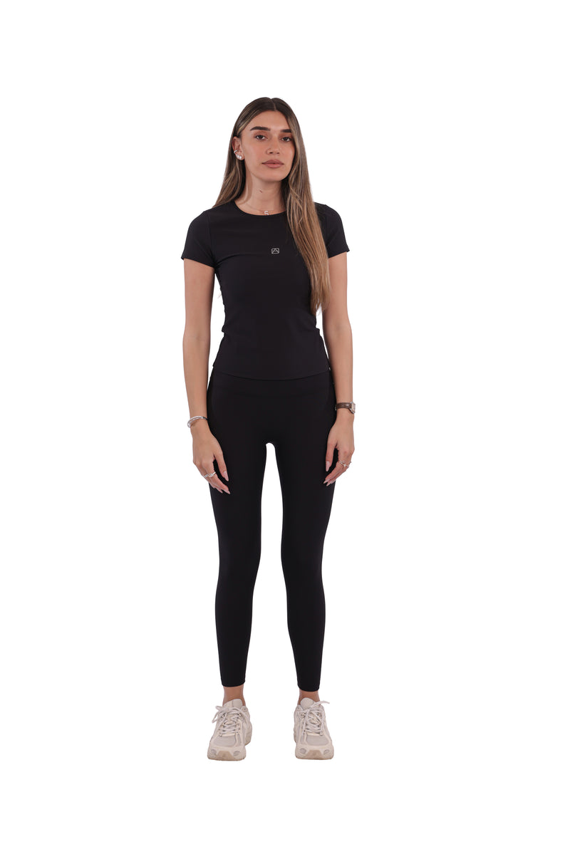 Ribbed Sports Shirt & Seamless Leggings Active Set