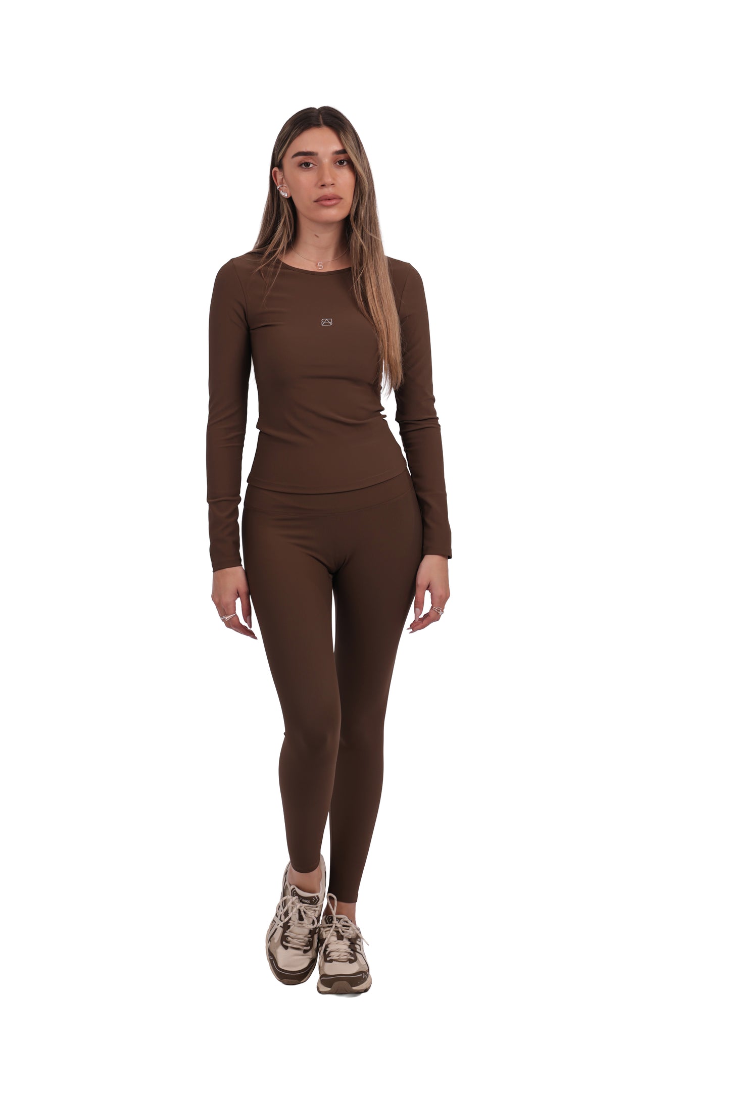 Long-Sleeve Ribbed Active Top & Seamless Leggings Set