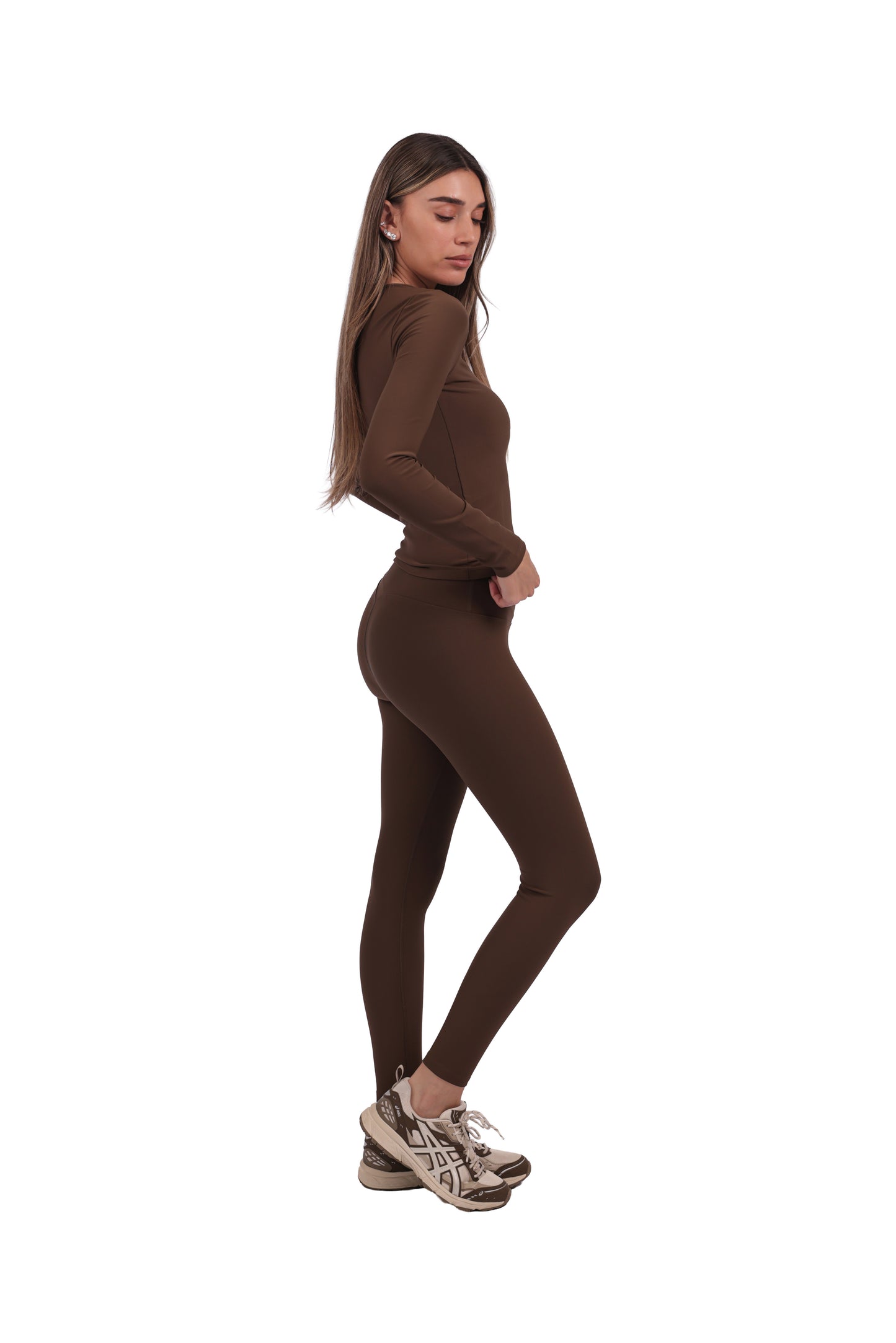 Long-Sleeve Ribbed Active Top & Seamless Leggings Set