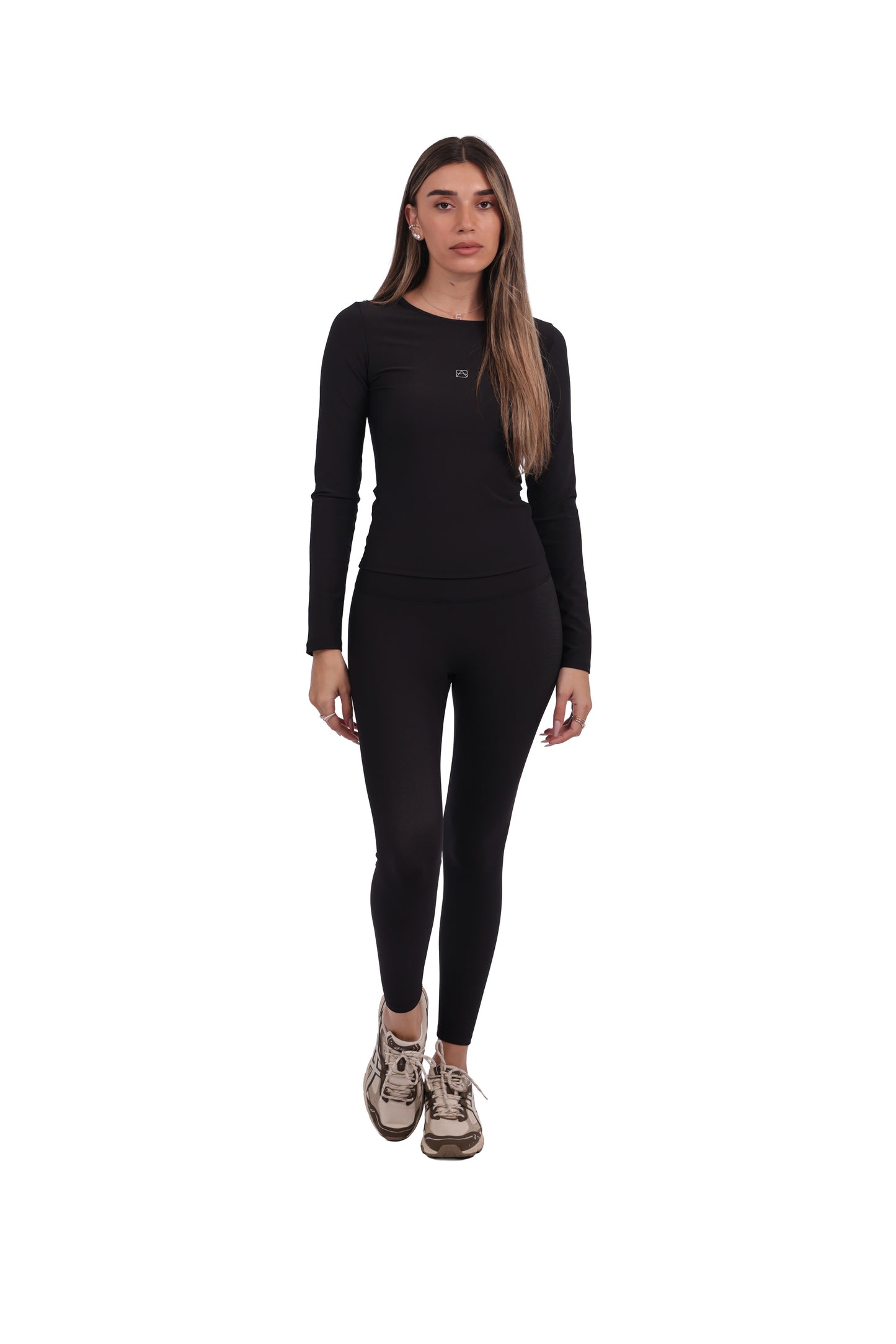 Long-Sleeve Ribbed Active Top & Seamless Leggings Set