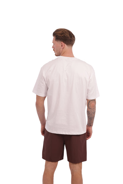 חולצת טי לגברים עם צווארון עגול מבד רך 