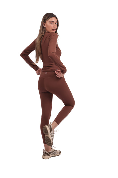 High-Support Brushed Long-Sleeve Crop & Brushed High-Waist Leggings Set