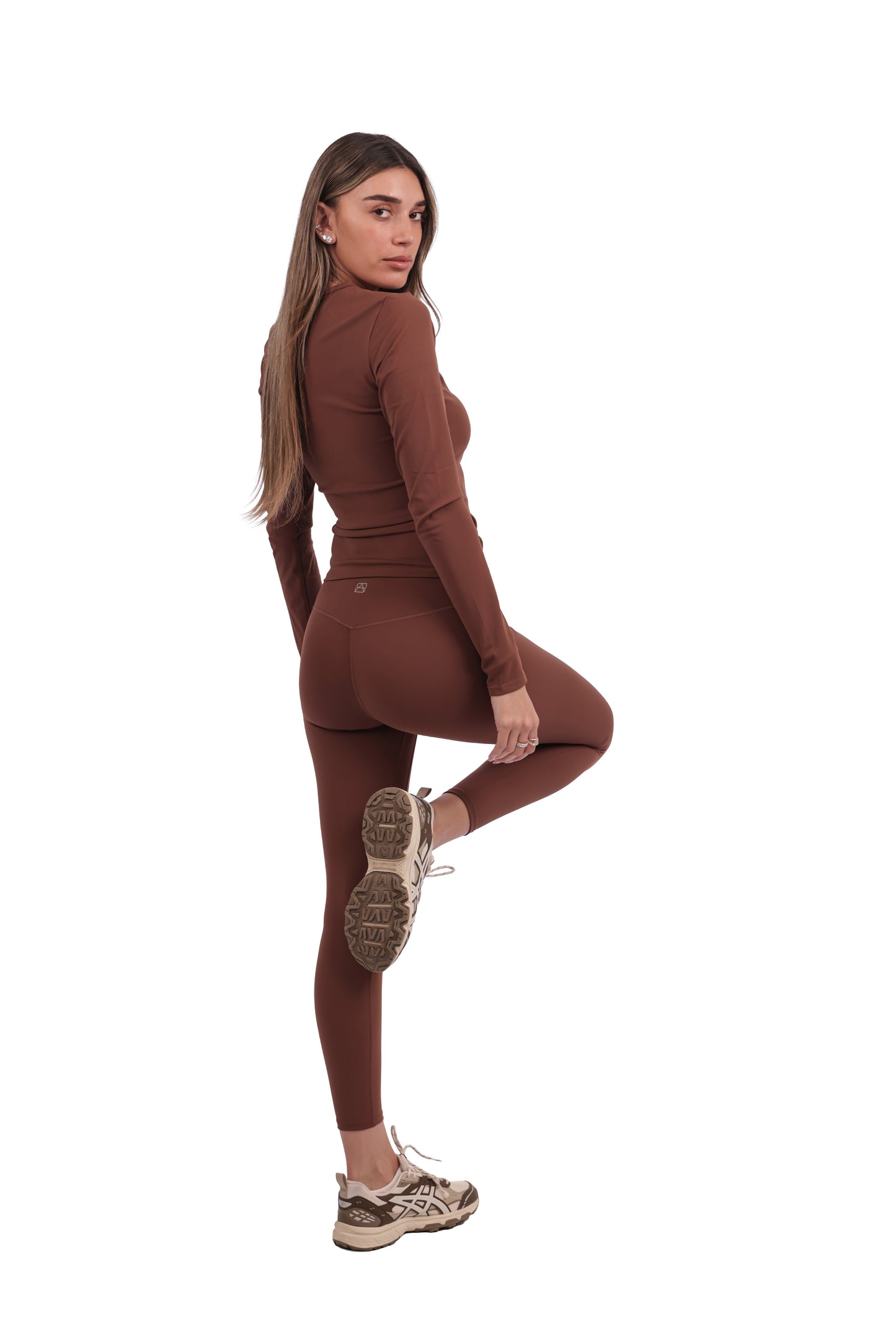 High-Support Brushed Long-Sleeve Crop & Brushed High-Waist Leggings Set