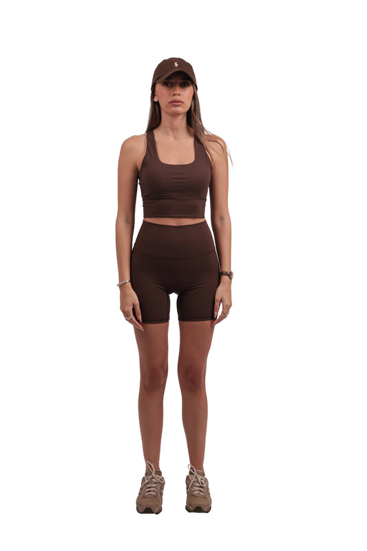 Cross-Back Sports Bra & Seamless Hot Shorts Active Set