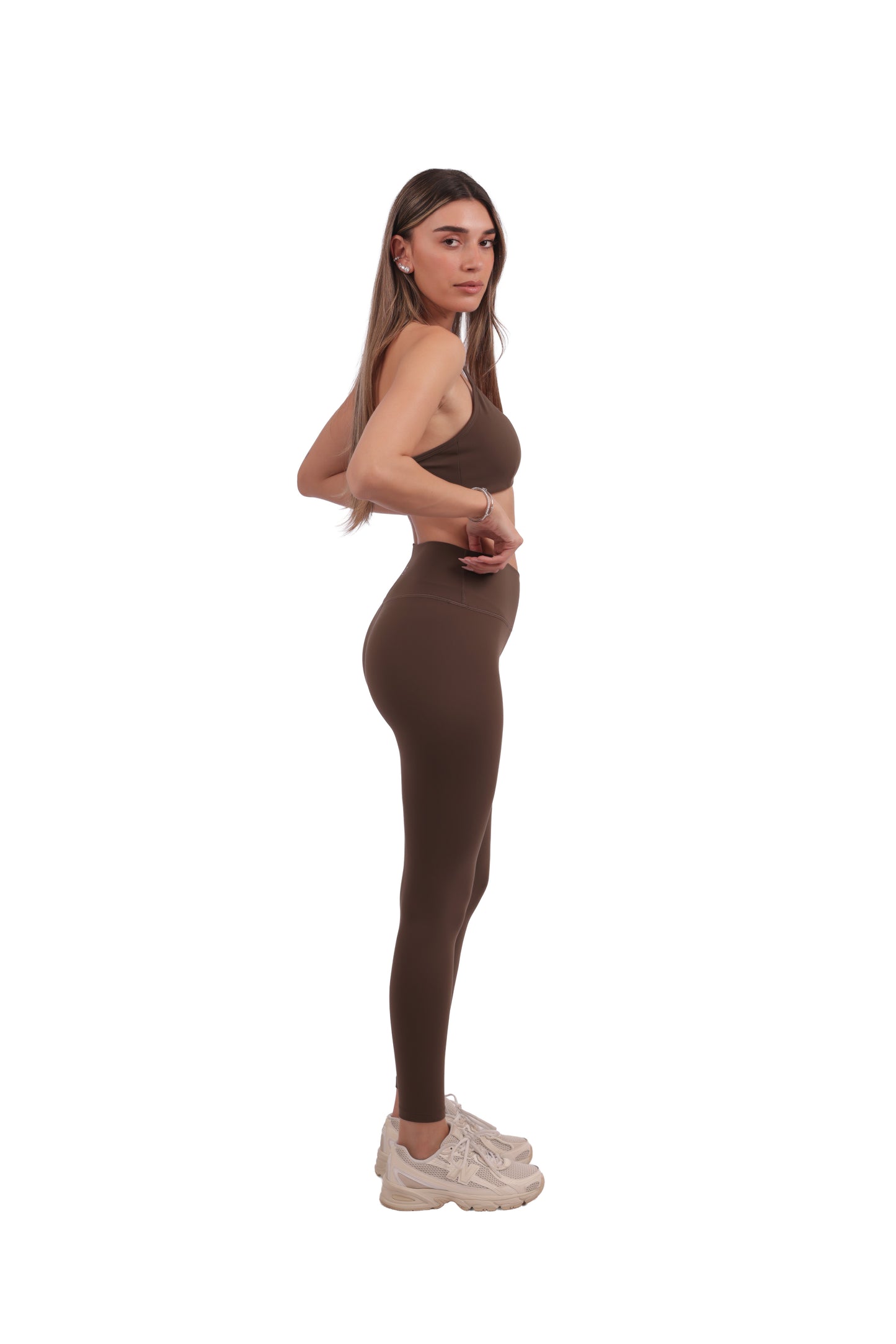 Cross Straps Removable Pads Bra & Cross V Waistband Leggings Set