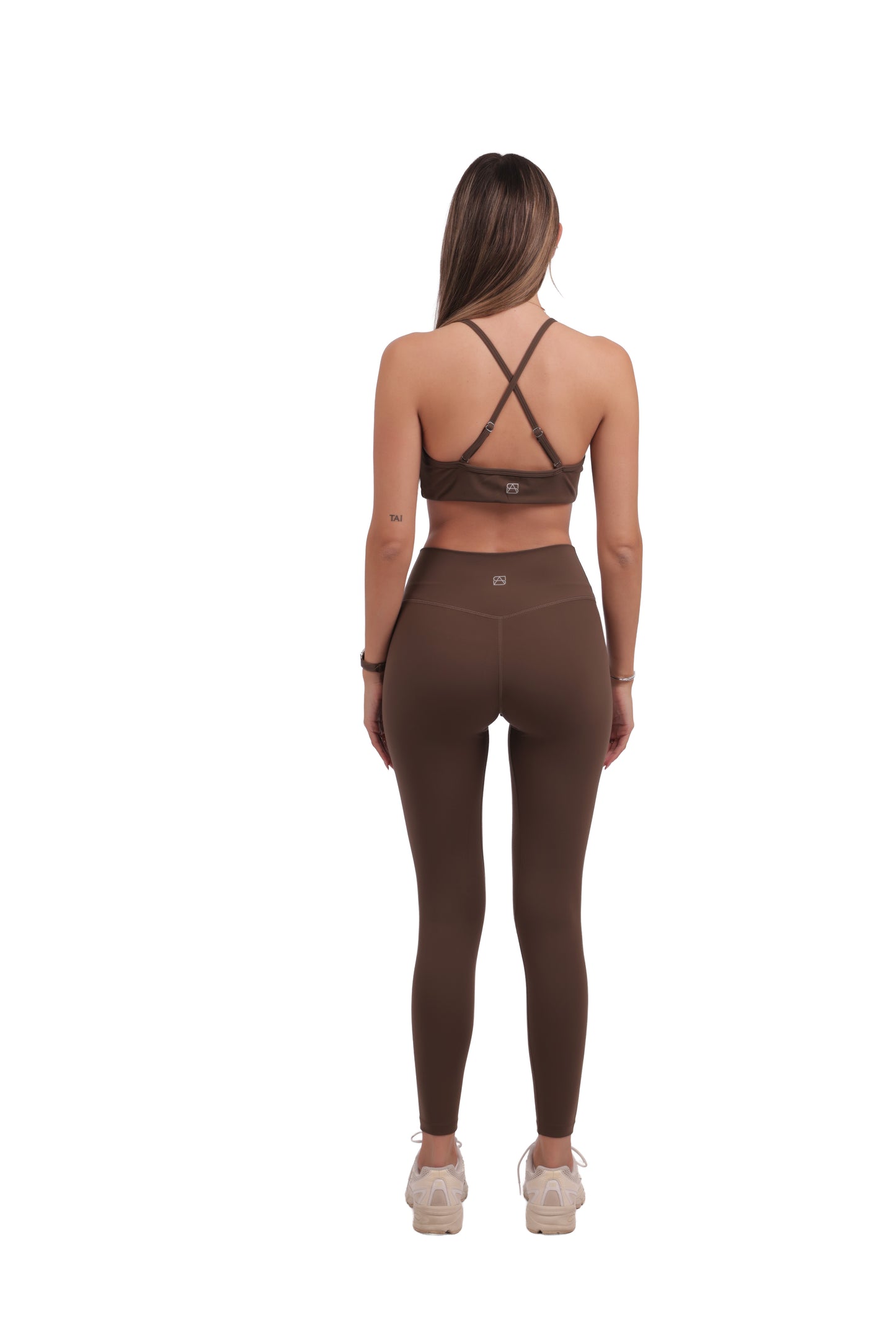 Cross Straps Removable Pads Bra & Cross V Waistband Leggings Set