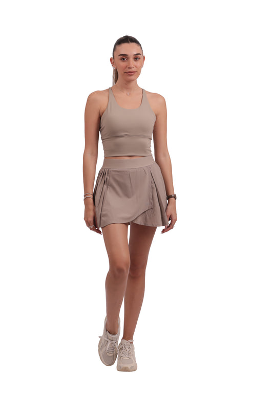 Longline Sport Bra & Pleated 2-in-1 Tennis Skirt Set