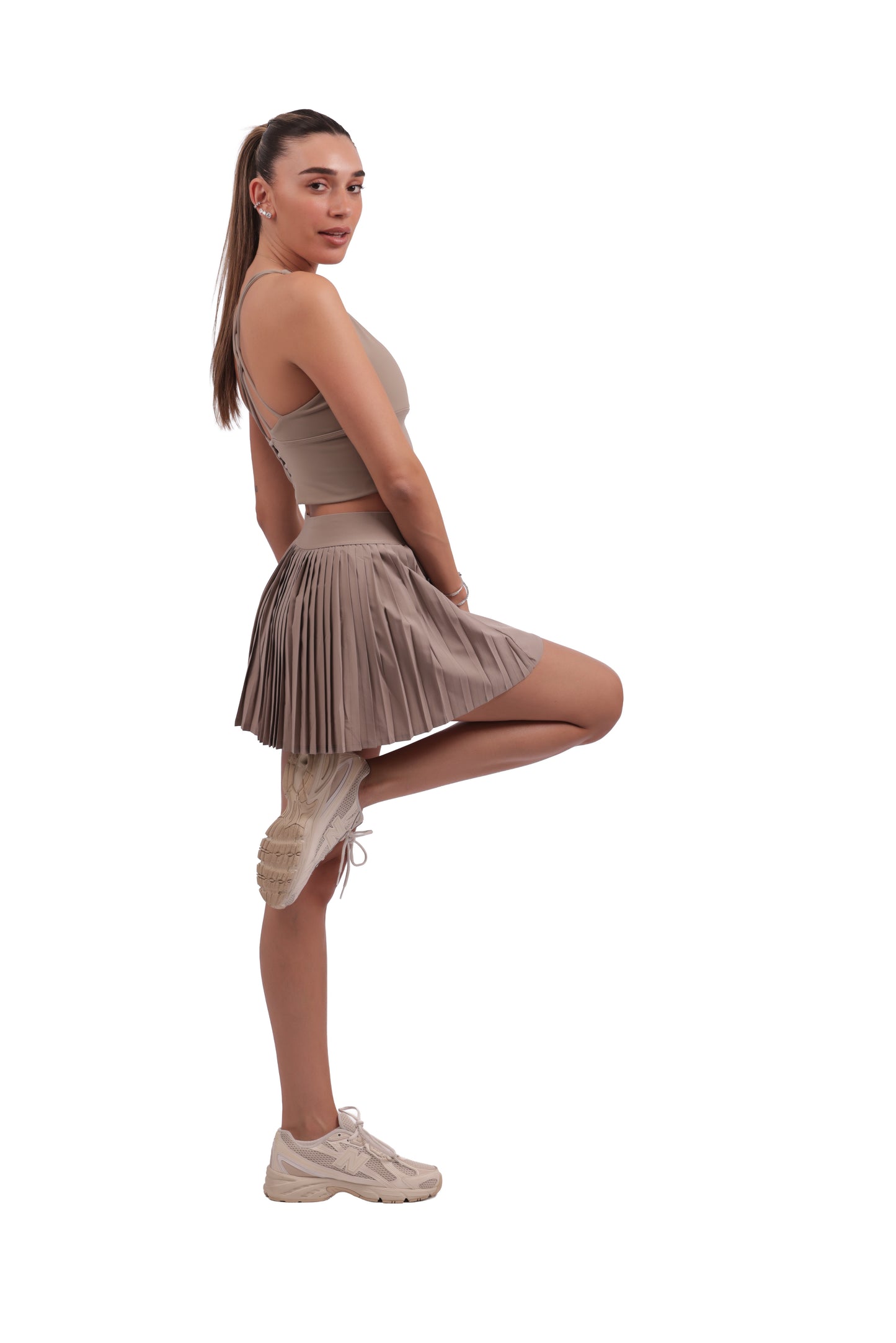 Longline Sport Bra & Pleated 2-in-1 Tennis Skirt Set