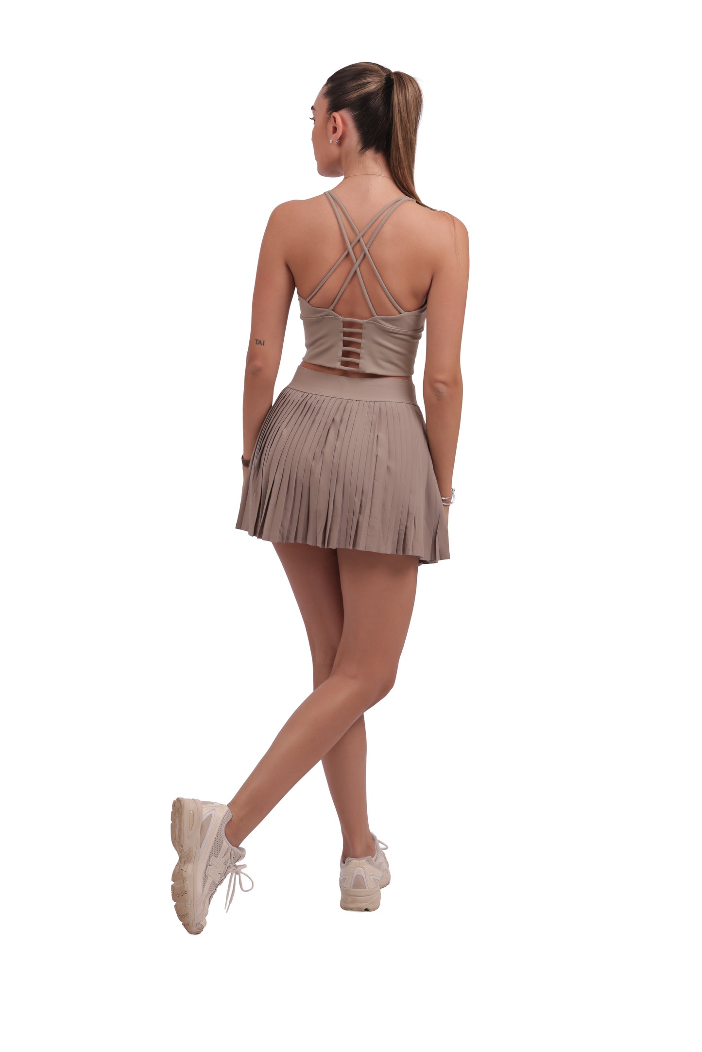 Longline Sport Bra & Pleated 2-in-1 Tennis Skirt Set