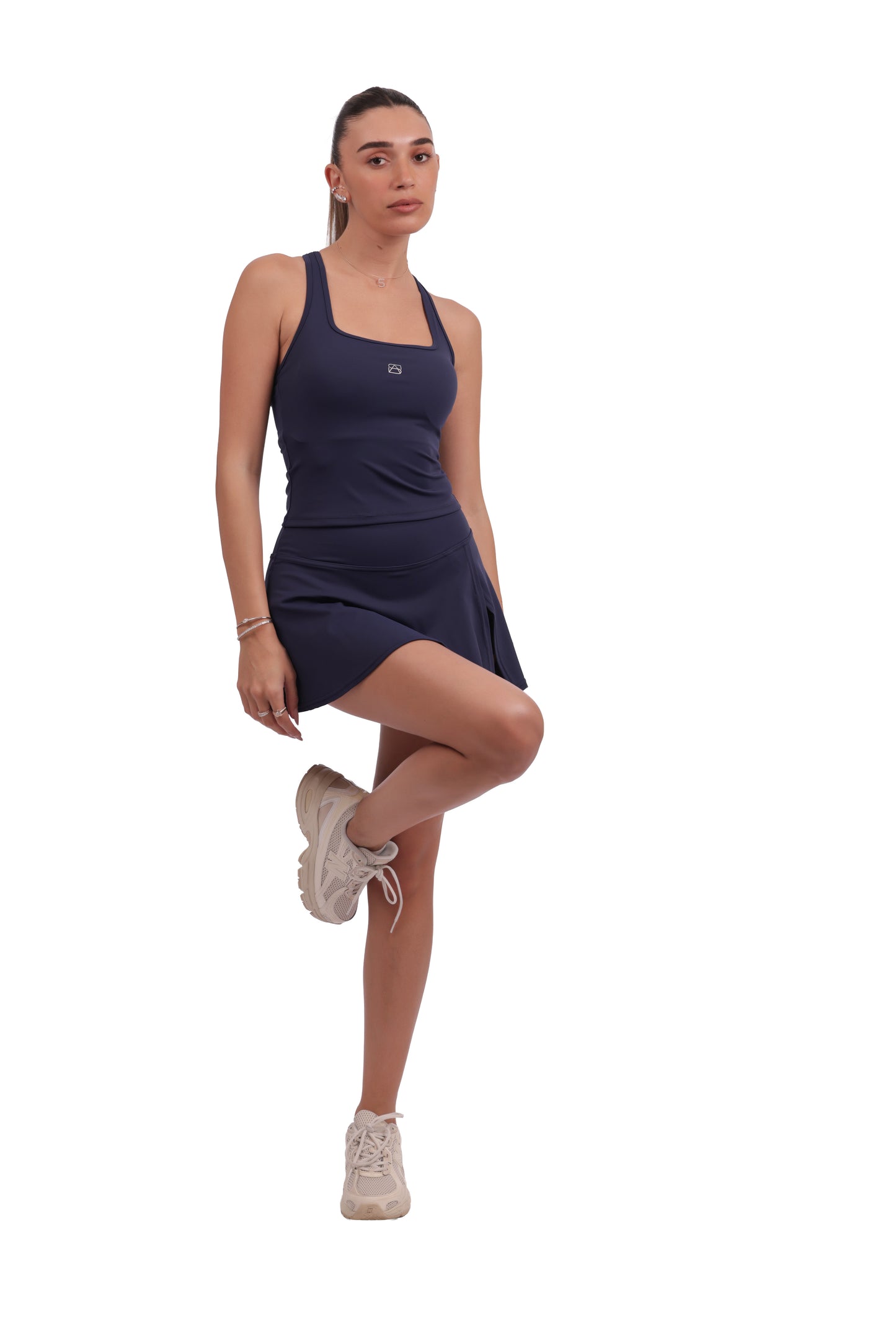 Square-Neck Racerback Tank & 2-in-1 Tennis Skirt Active Set