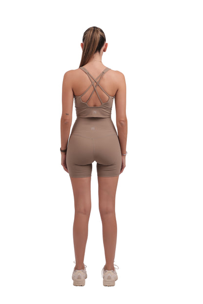 Cross-Back Sports Bra & Seamless Hot Shorts Active Set